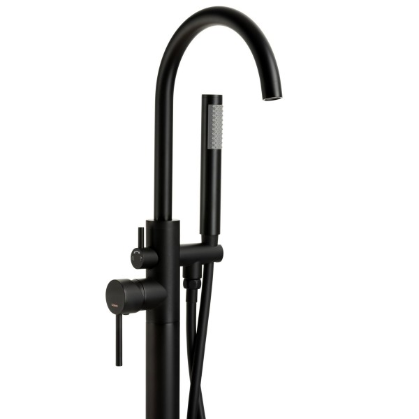 Смеситель для ванны Corsan LUGO BLACK MATT черный напольный