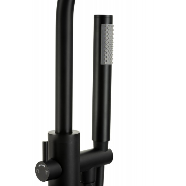 Смеситель для ванны Corsan LUGO BLACK MATT черный напольный