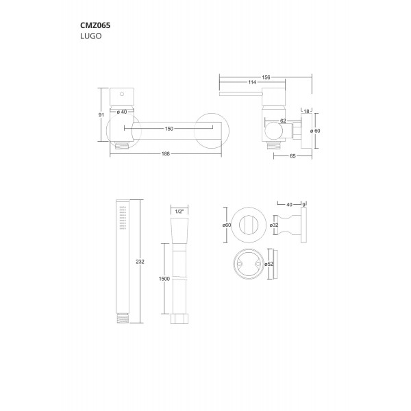 Змішувач для ванни Corsan LUGO CHROME