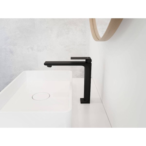 Змішувач для раковини Corsan TRINO BLACK MATT чорний високий