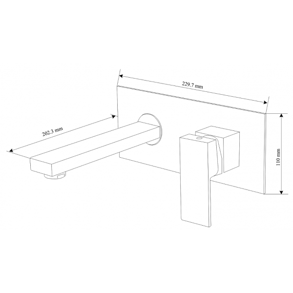Змішувач для раковини MEXEN CUBE CHROME прихованого монтажу