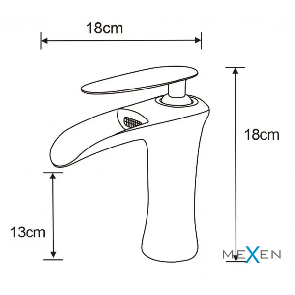 Змішувач для раковини MEXEN LYRA WHITE GOLD низький