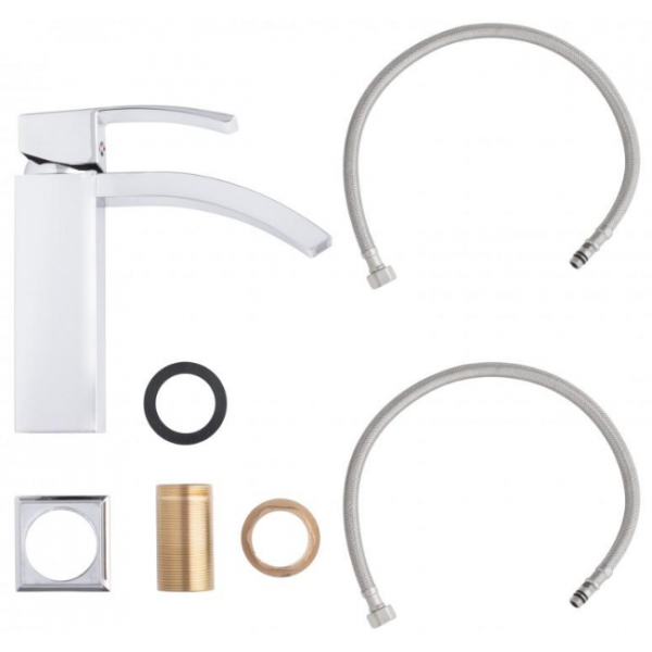 Смеситель для раковины (умывальника) YOKA SKARPO CHROME низкий