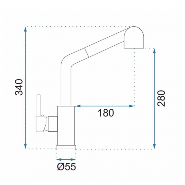Змішувач для кухні REA TROY NIKIEL BRUSHED