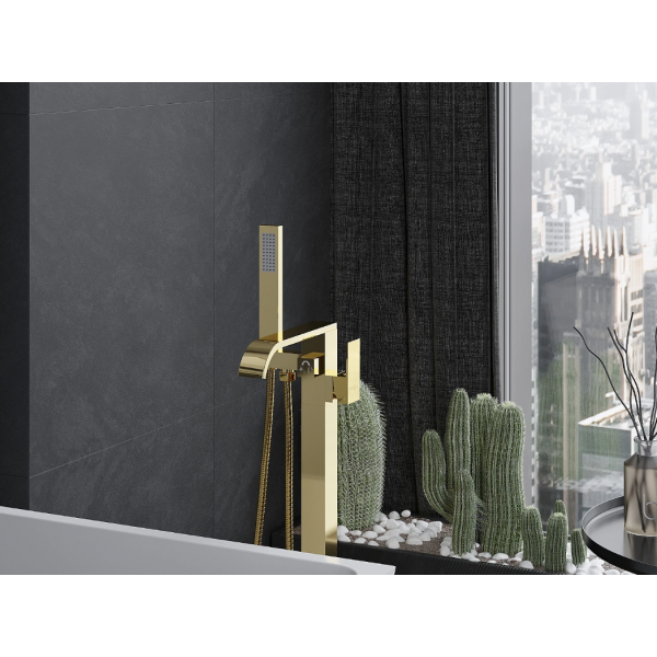 Змішувач для ванни MEXEN LAVA GOLD золотий підлоговий