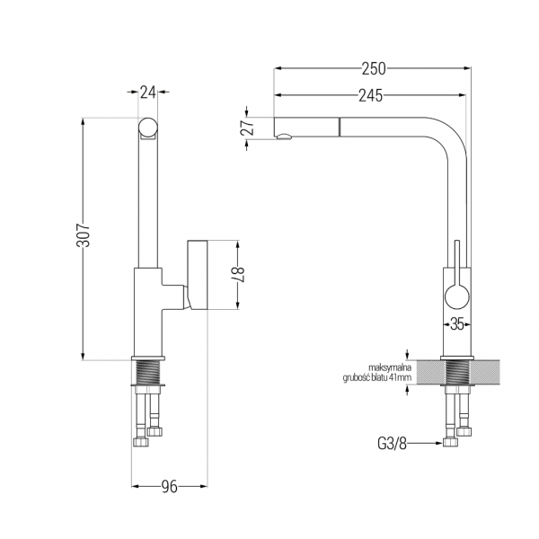Змішувач для кухні MEXEN FLORA BLACK GOLD плямистий