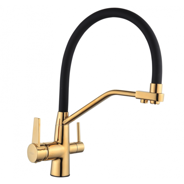 Змішувач для кухні MEXEN MEXEN DUO BLACK\GOLD на дві води