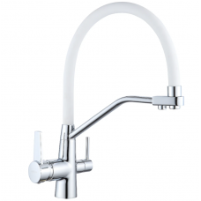 Смеситель для кухни MEXEN MEXEN DUO WHITE\CHROME на две воды