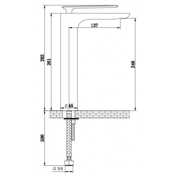 Смеситель для раковины (умывальника) KOHLMAN EXPERIENCE GRAFIT высокий