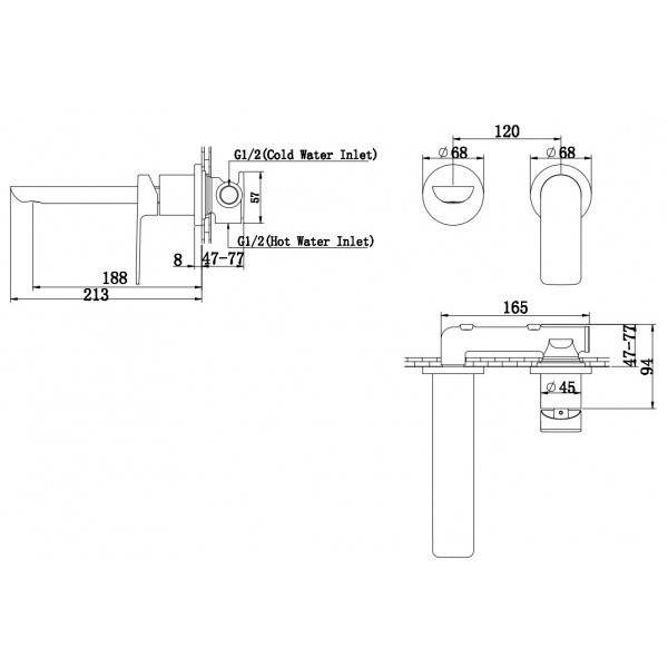 Смеситель для раковины (умывальника) KOHLMAN PROXIMA CHROME + BOX скрытого монтажа