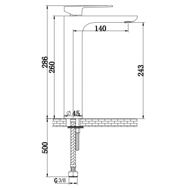 Смеситель для раковины (умывальника) KOHLMAN PROXIMA CHROME высокий