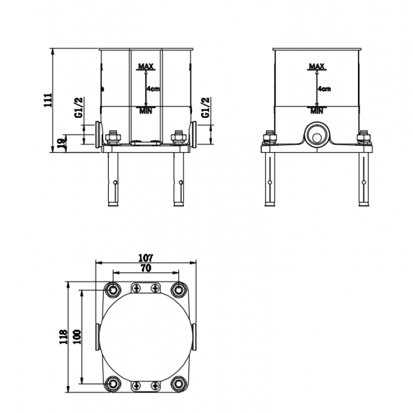 Змішувач для ванни KOHLMAN EXPERIENCE BRUSHED GOLD для підлоги