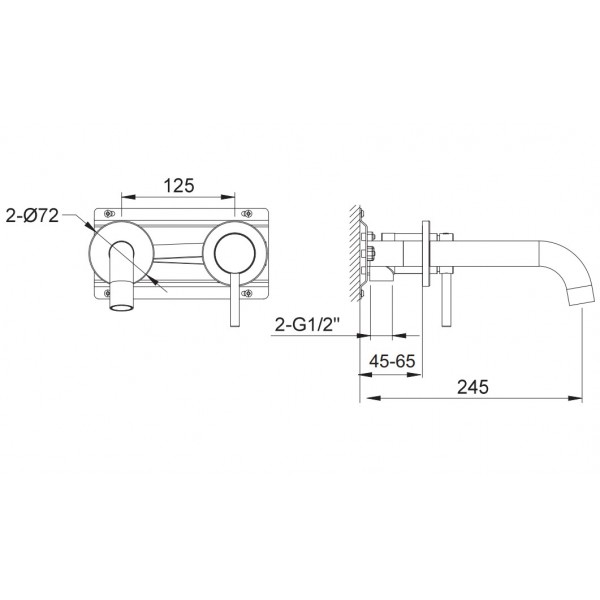 Смеситель для раковины (умывальника) KOHLMAN AXEL GOLD + BOX скрытого монтажа