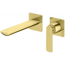 Смеситель для раковины (умывальника) KOHLMAN EXPERIENCE BRUSHED GOLD + BOX скрытого монтажа