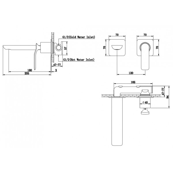 Змішувач для раковини KOHLMAN EXPERIENCE CHROME + BOX прихованого монтажу