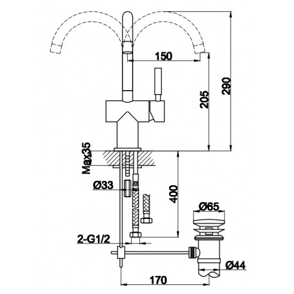 Змішувач для раковини KOHLMAN ROXIN CHROME