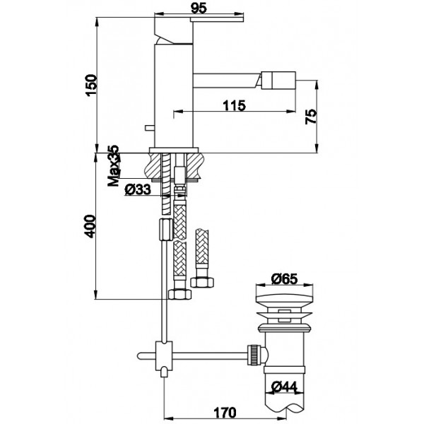 Змішувач для біде KOHLMAN GIXS CHROME