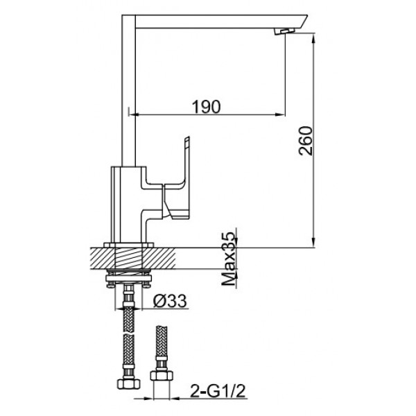 Змішувач для кухні KOHLMAN FOXAL CHROME