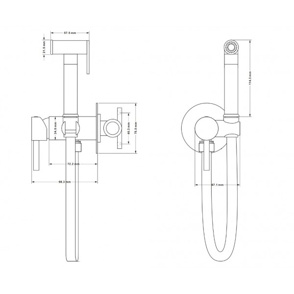 Набор гигиенического душа MEXEN ELBA BLACK черный