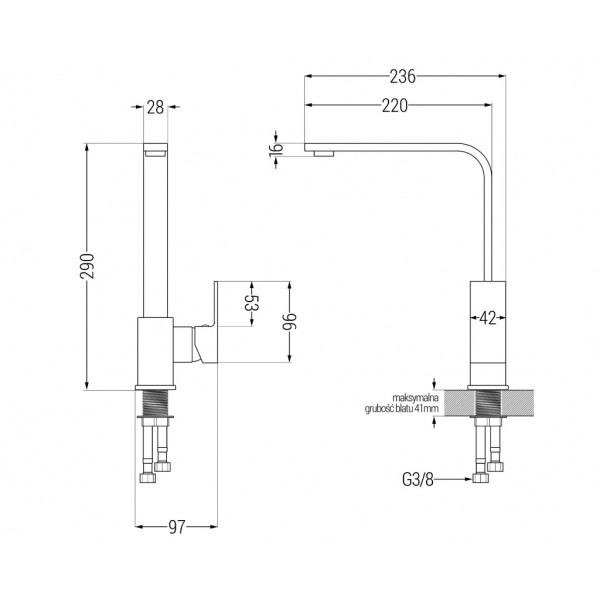 Смеситель для кухни MEXEN RITA BLACK пятнистый черный