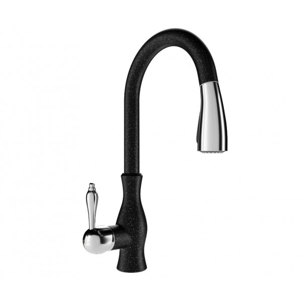 Смеситель для кухни MEXEN SAVITA BLACK пятнистый черный