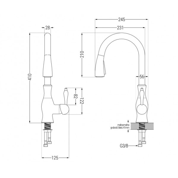 Змішувач для кухні MEXEN SAVITA WHITE білий