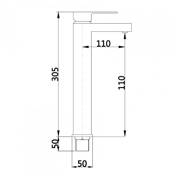 Змішувач для раковини MEXEN CUBE BLACK чорний, високий