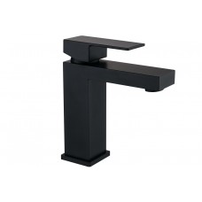 Смеситель для раковины MEXEN CUBE BLACK черный, низкий