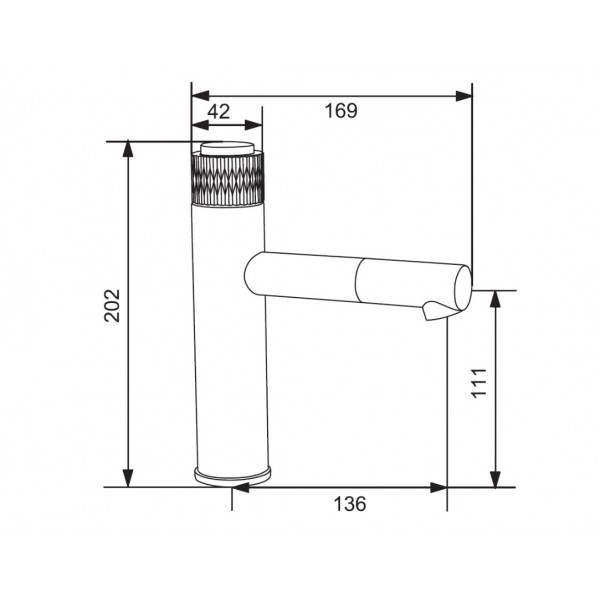 Змішувач для раковини MEXEN DIAMOND BLACK GOLD чорний/золото низький