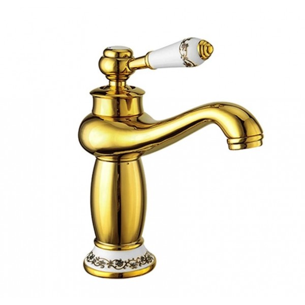 Смеситель для раковины MEXEN DRACO GOLD золотой, низкий