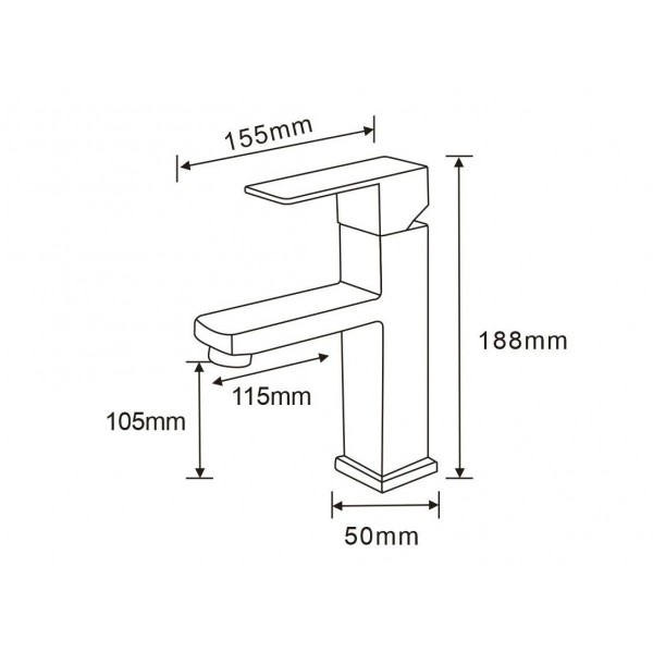 Змішувач для раковини MEXEN EMMA BLACK чорний, низький