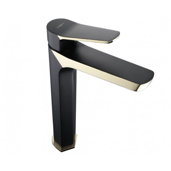 Змішувач для раковини MEXEN LERMA BLACK GOLD чорний/золотий, високий