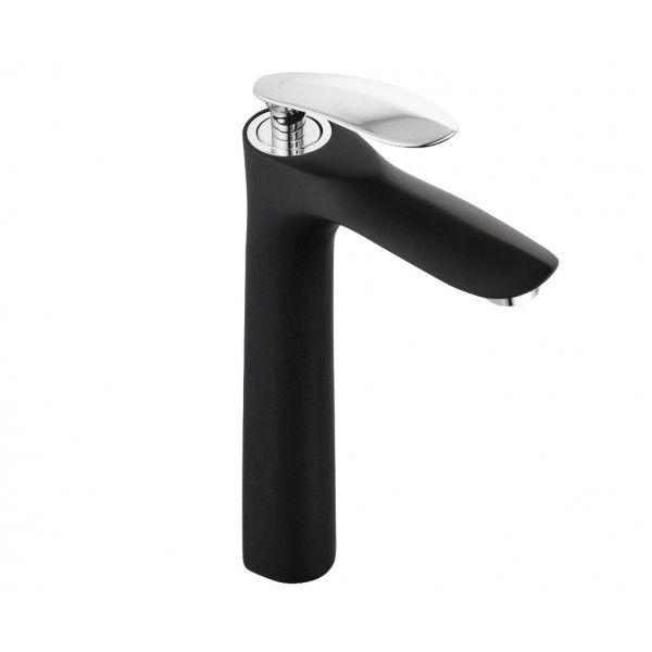 Смеситель для раковины MEXEN LILY BLACK CHROME черный/хром высокий
