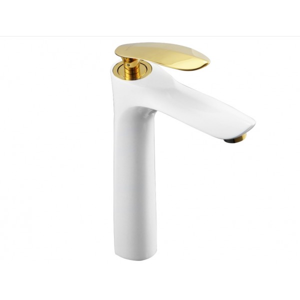 Змішувач для раковини MEXEN LILY WHITE GOLD білий/золото високий