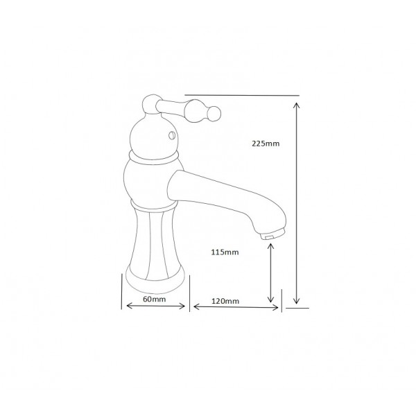 Смеситель для раковины MEXEN RETRO GOLD золотой, низкий