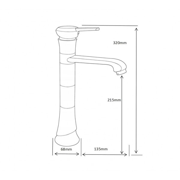 Смеситель для раковины MEXEN ROSE BLACK черный, высокий