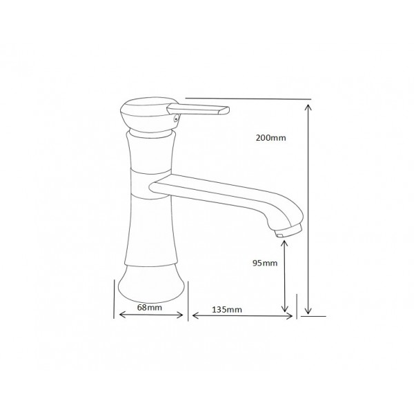 Смеситель для раковины MEXEN ROSE GOLD золотой, низкий