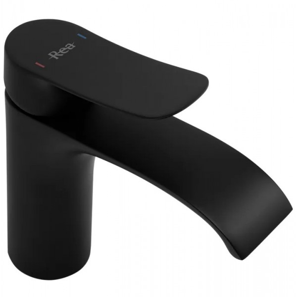 Смеситель для раковины (умывальника) REA DART BLACK черный низкий