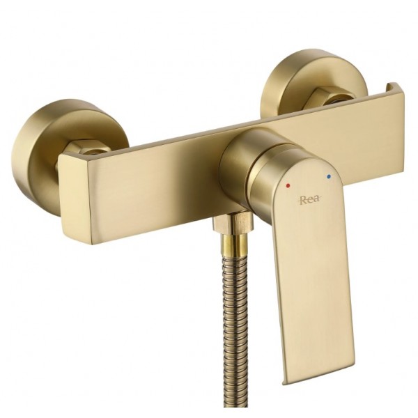 Змішувач для ванни та душу REA HASS BRUSHED GOLD настінний