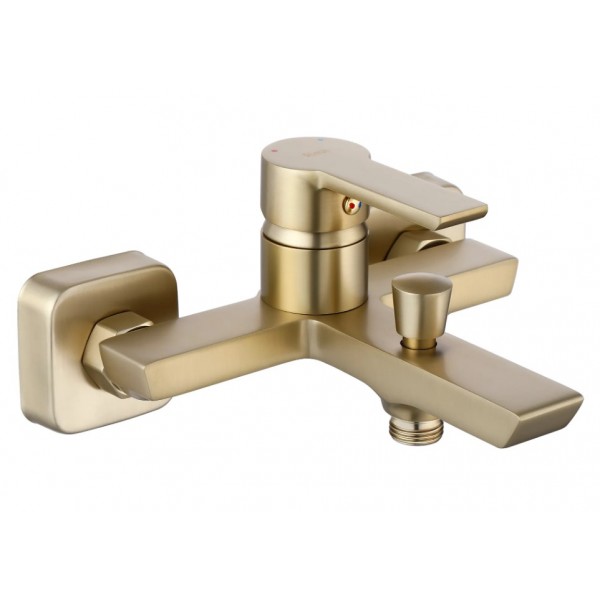 Смеситель для ванны и душа REA  ARGUS BRUSHED GOLD настенный с изливом