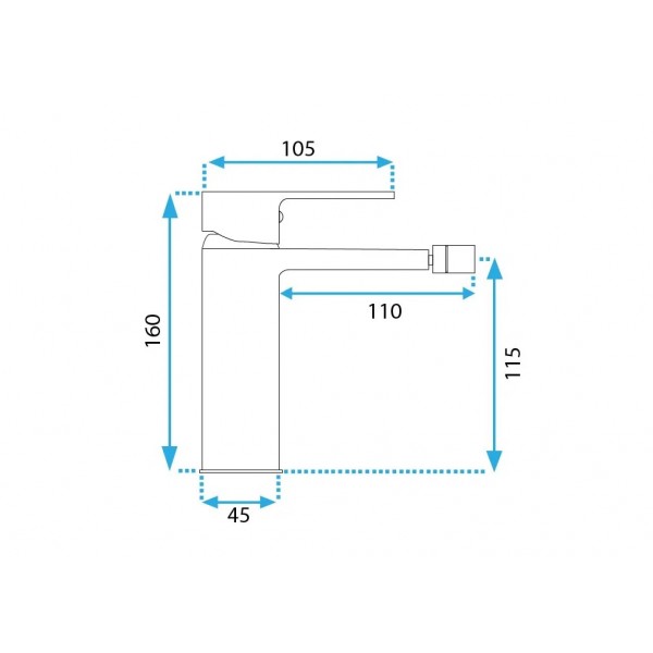 Змішувач для біде REA ARGUS BRUSHED GOLD матове золото