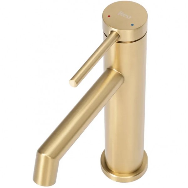 Змішувач для раковини REA FOSS BRUSHED GOLD золотий матовий низький