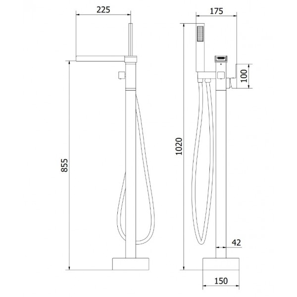 Смеситель для ванны MEXEN ALGAR GOLD напольный