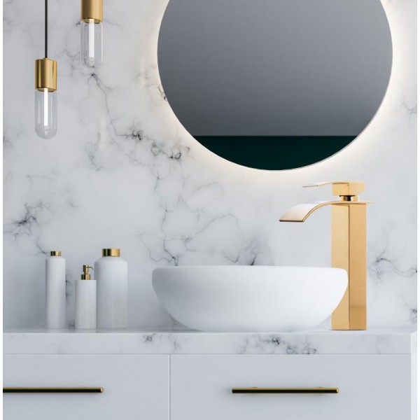 Смеситель для раковины (умывальника) Yoka NIAGARA 36 GOLD золотой высокий