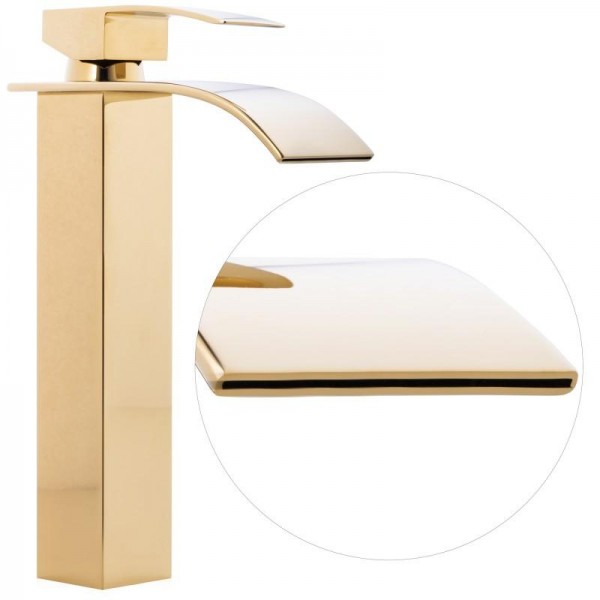 Смеситель для раковины (умывальника) Yoka NIAGARA 36 GOLD золотой высокий