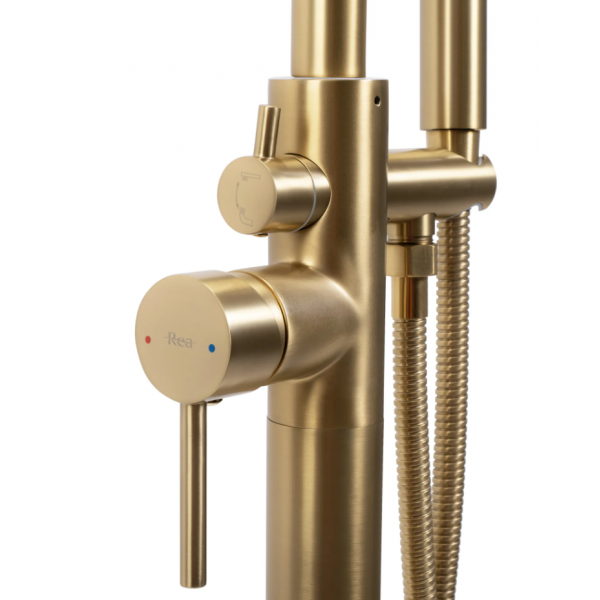 Змішувач для ванни REA ARAS BRUSHED GOLD для підлоги