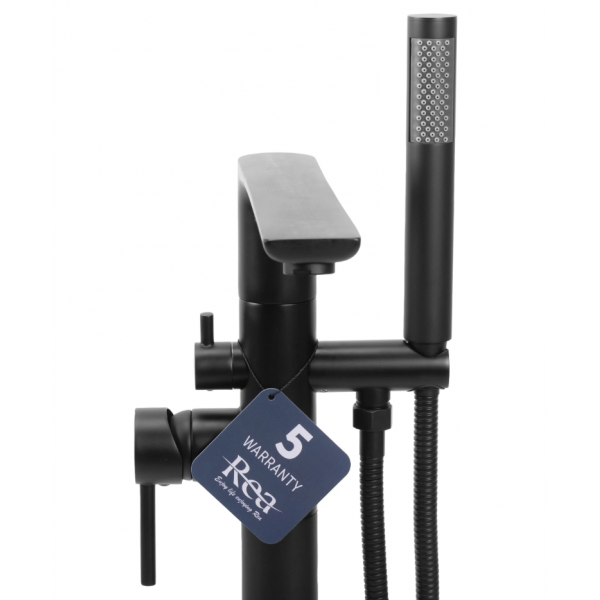 Змішувач для ванни REA FLORES BLACK чорний підлоговий