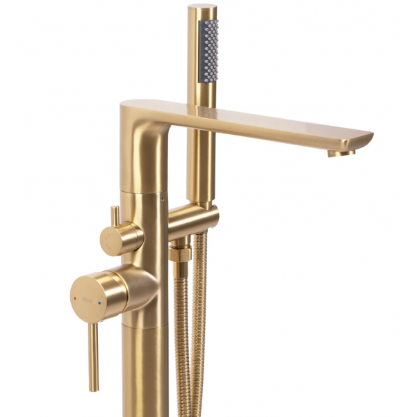 Смеситель для ванны REA FLORES BRUSHED GOLD напольный