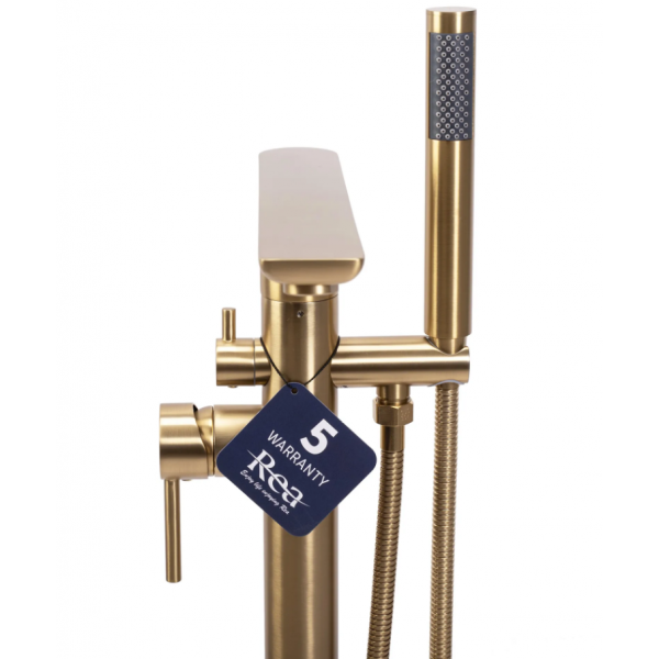 Смеситель для ванны REA FLORES BRUSHED GOLD напольный