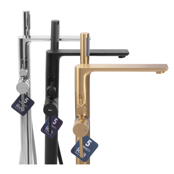 Смеситель для ванны REA FLORES BRUSHED GOLD напольный